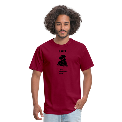 Unisex Classic T-Shirt lab dog lover shirt - burgundy