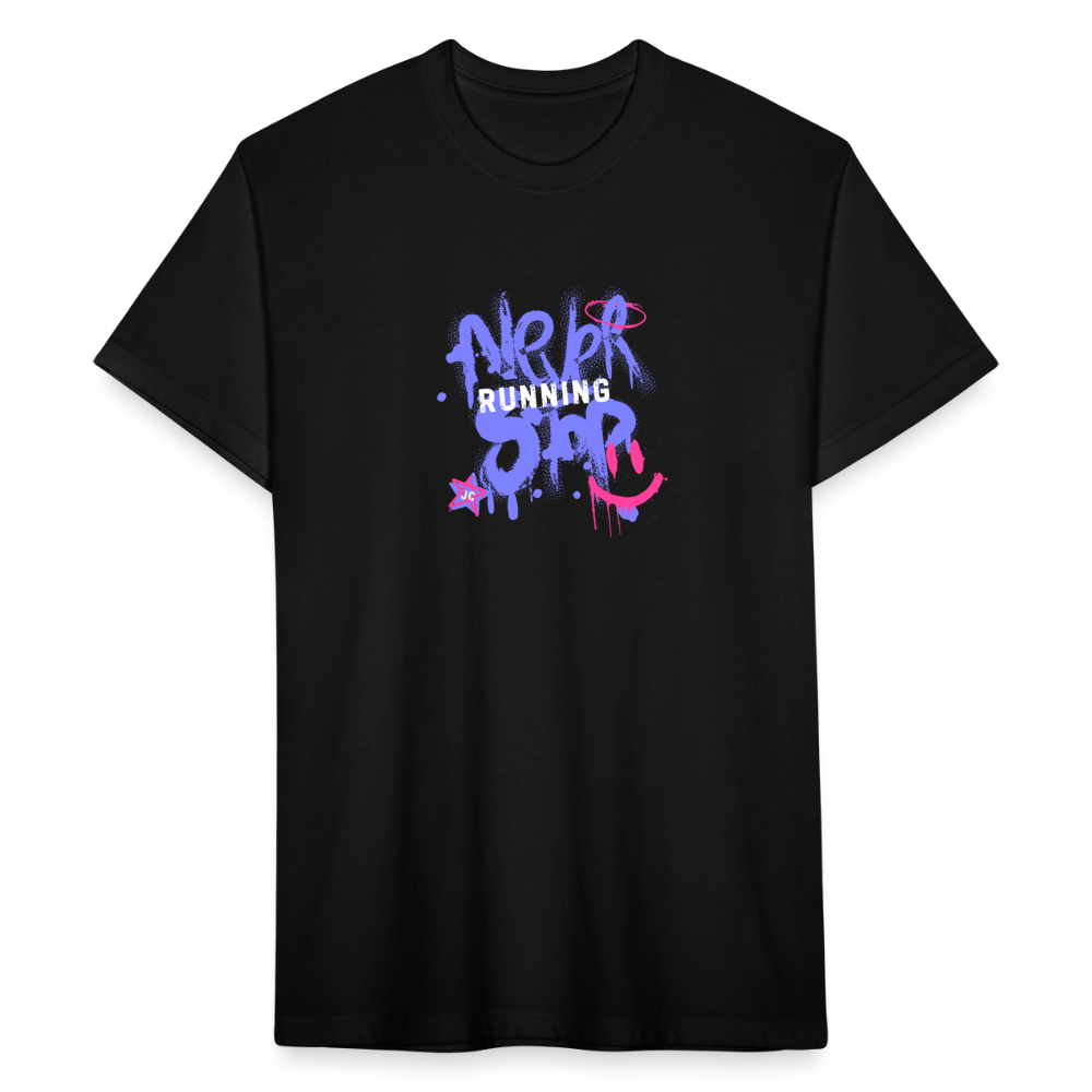 Fitted Cotton/Poly T-Shirt by Next Level never stop running - black