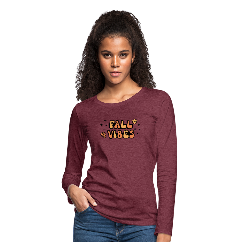 Women's Premium Long Sleeve T-Shirt fall vibes - heather burgundy