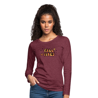 Women's Premium Long Sleeve T-Shirt fall vibes - heather burgundy