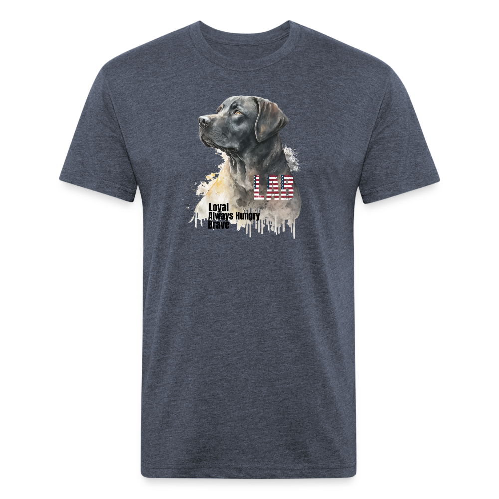 Fitted Cotton/Poly T-Shirt by Next Level Lab Lover dog shirts - heather navy