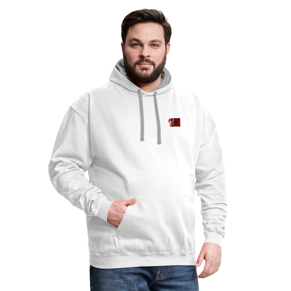 Contrast Hoodie lion - white/gray