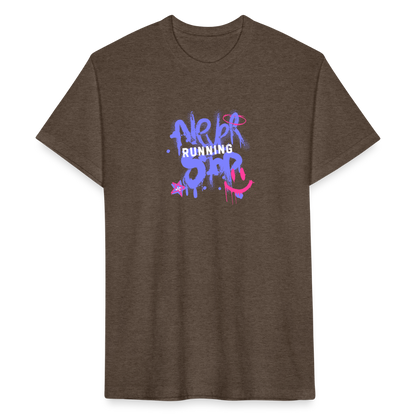 Fitted Cotton/Poly T-Shirt by Next Level never stop running - heather espresso