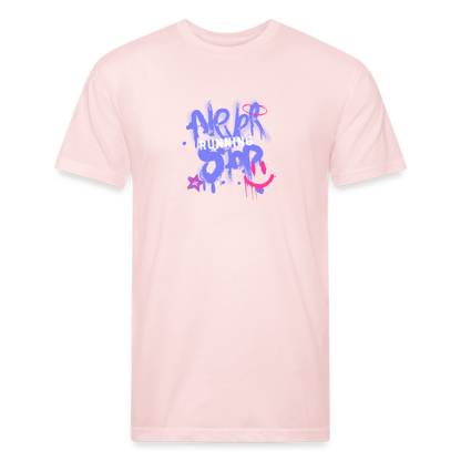 Fitted Cotton/Poly T-Shirt by Next Level never stop running - blush pink 