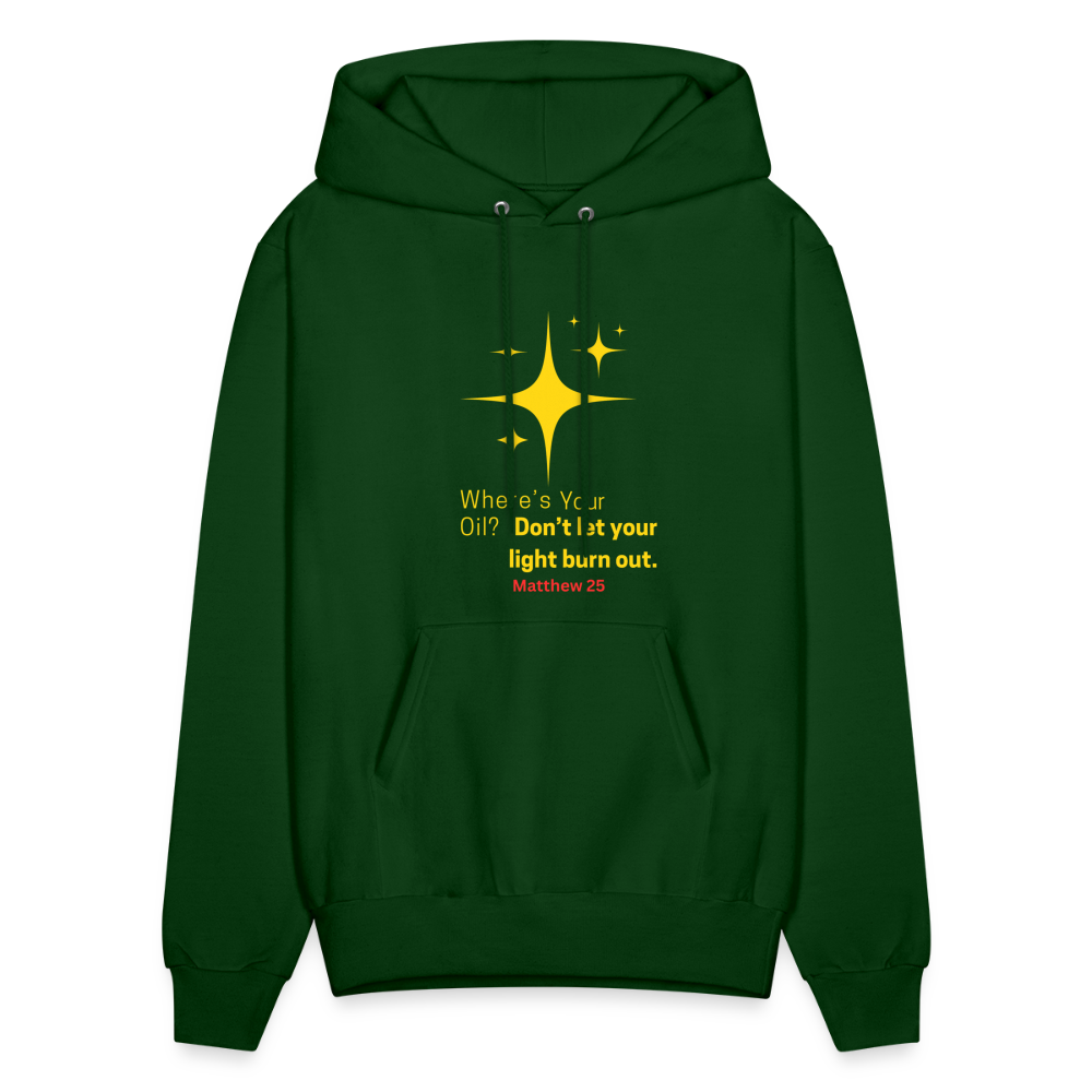 Men's Hoodie wheres your oil - forest green