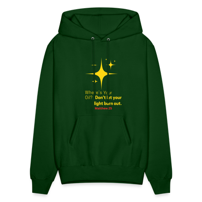 Men's Hoodie wheres your oil - forest green