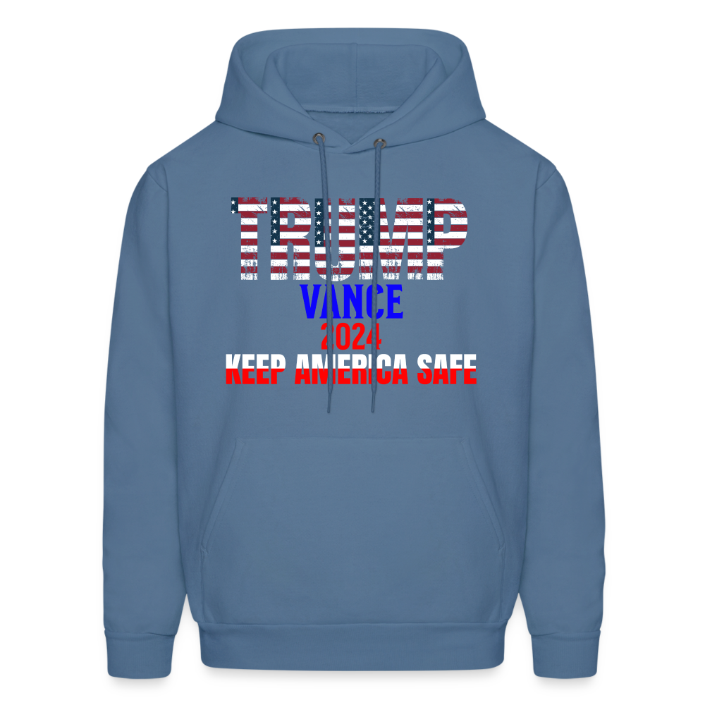 Men's Hoodie Trump Vance Hoodie Keep America Safe - denim blue