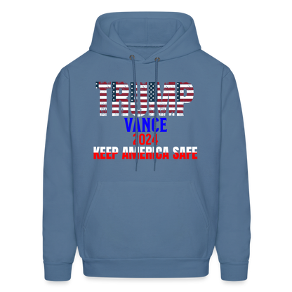 Men's Hoodie Trump Vance Hoodie Keep America Safe - denim blue