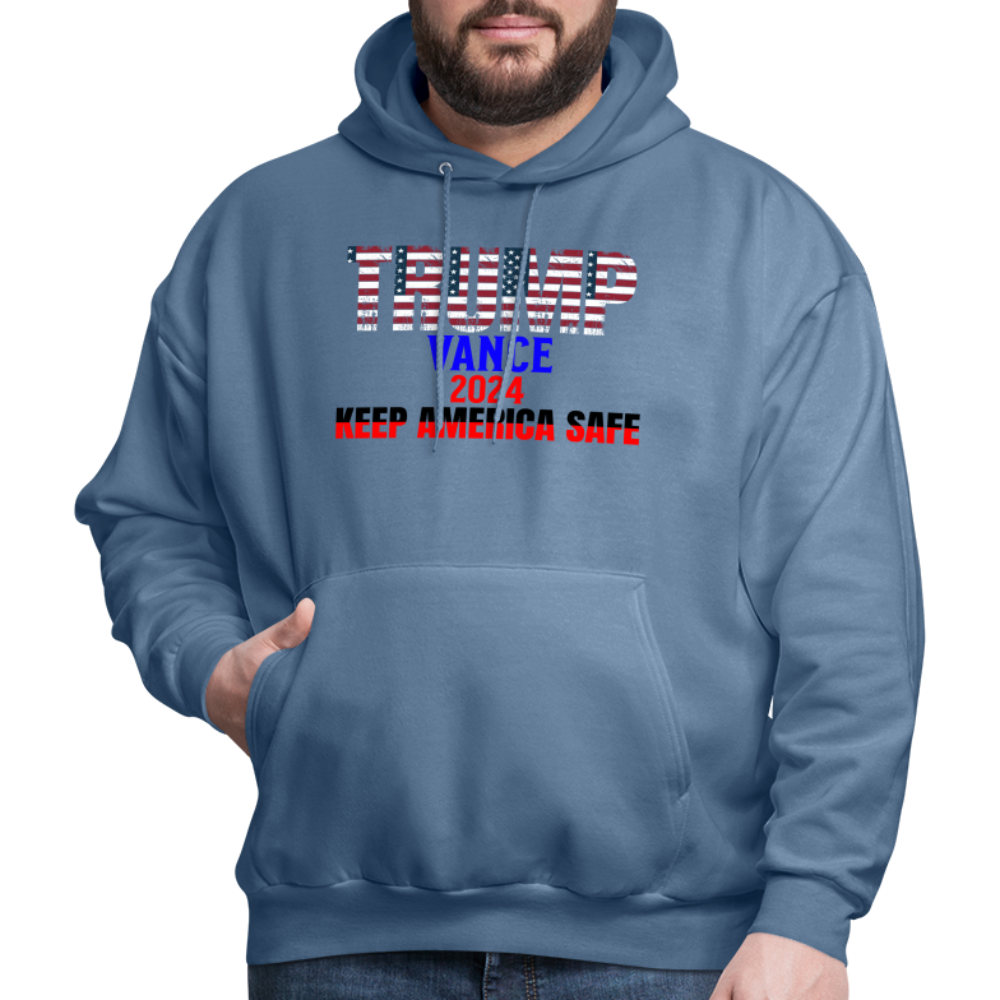 Men's Hoodie Trump Vance Hoodies Keep America Safe - denim blue