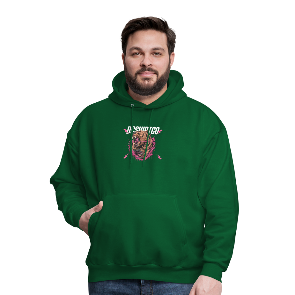 Men's Hoodie dc shirt co bear - forest green