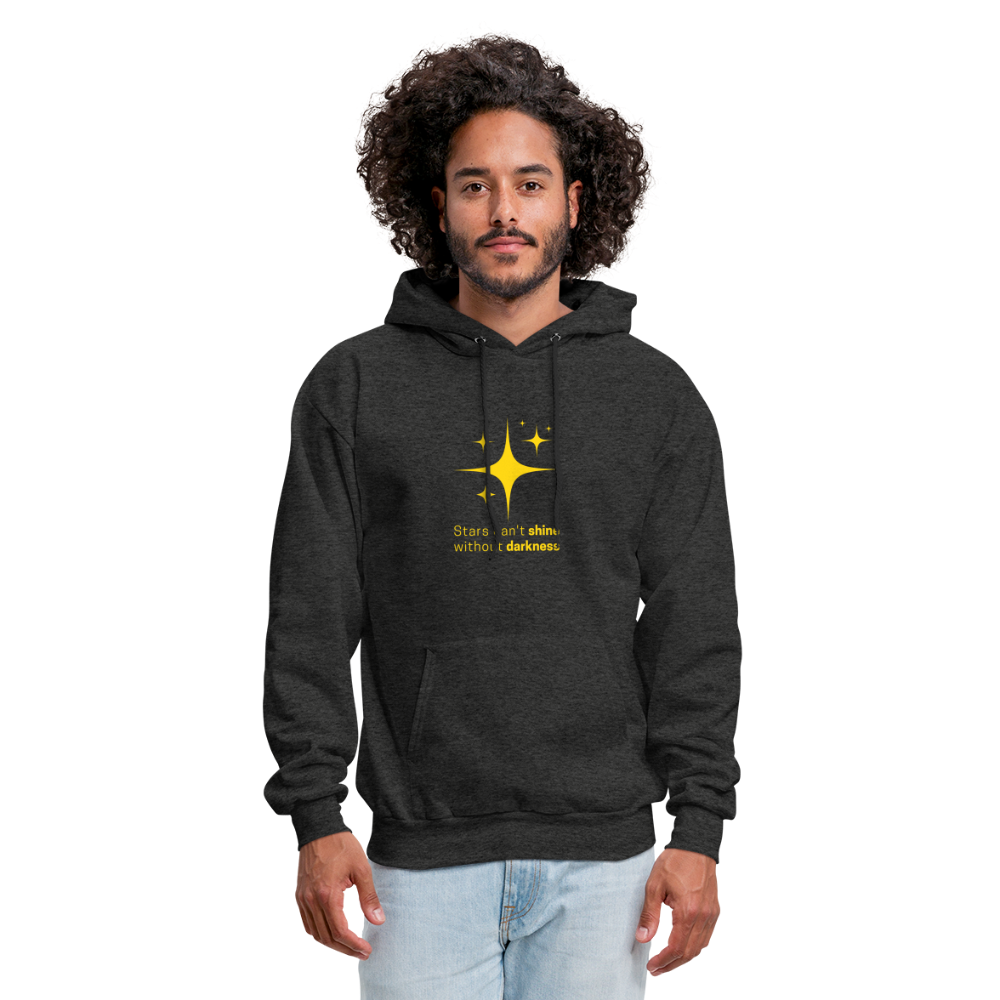 Men's Hoodie stars cant shine without darkness - charcoal grey