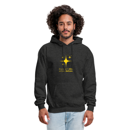 Men's Hoodie stars cant shine without darkness - charcoal grey