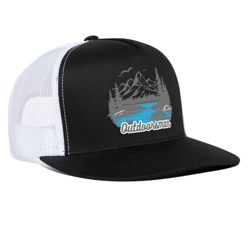 Trucker Cap  outdoors hat outdoorsman - black/white