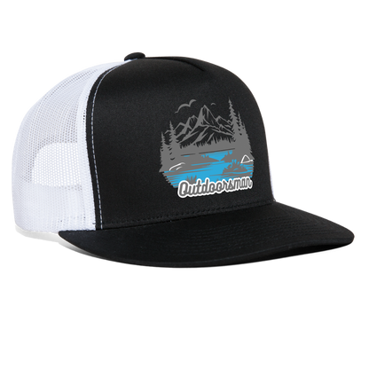 Trucker Cap  outdoors hat outdoorsman - black/white