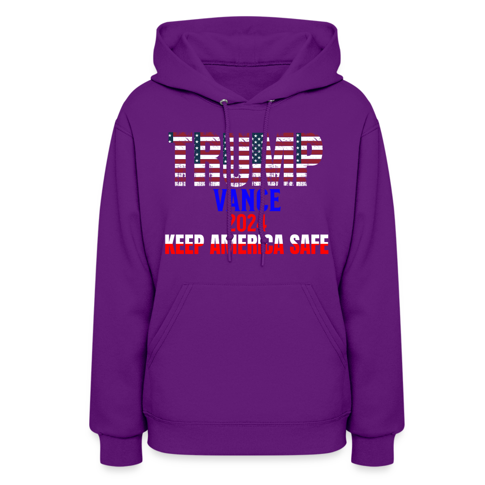 Women's Hoodie Trump Vance Hoodies Keep America safe - purple