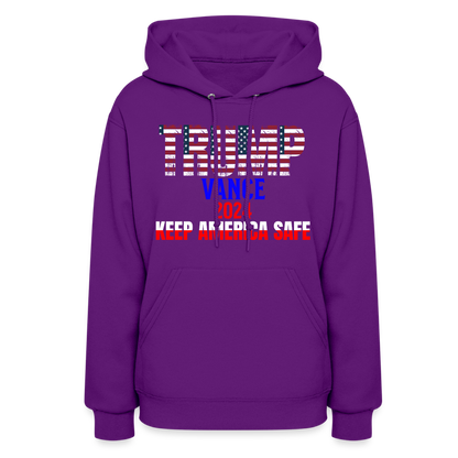 Women's Hoodie Trump Vance Hoodies Keep America safe - purple