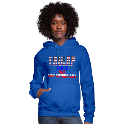 Women's Hoodie Trump Vance Hoodies Keep America safe - royal blue