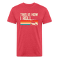 Fitted Cotton/Poly T-Shirt by Next Level this is how I roll Golfing - heather red