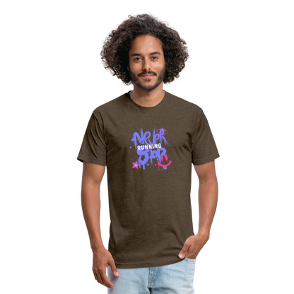 Fitted Cotton/Poly T-Shirt by Next Level never stop running - heather espresso