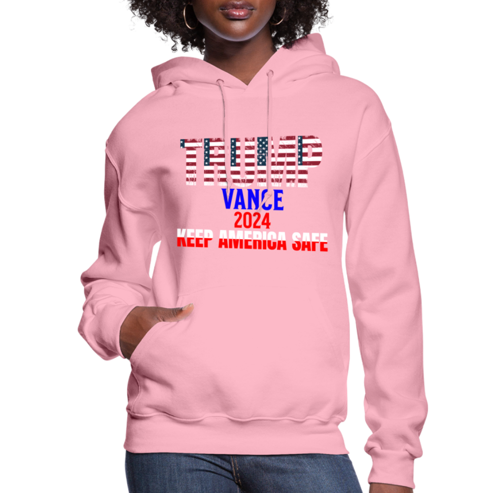 Women's Hoodie Trump Vance Hoodies Keep America safe - classic pink