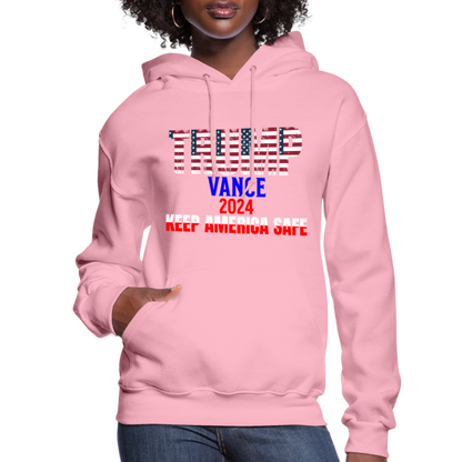 Women's Hoodie Trump Vance Hoodies Keep America safe - classic pink