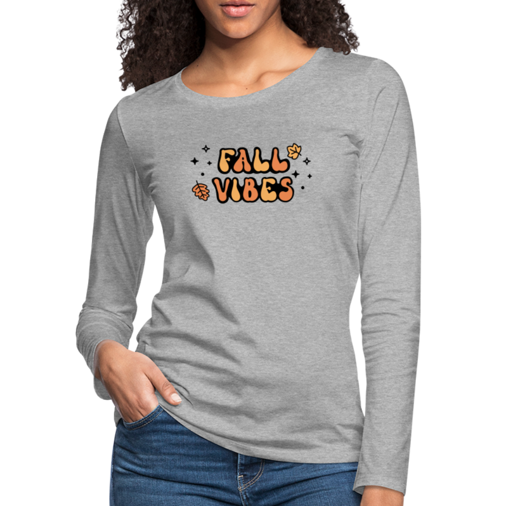 Women's Premium Long Sleeve T-Shirt fall vibes - heather gray