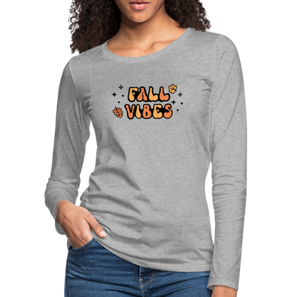 Women's Premium Long Sleeve T-Shirt fall vibes - heather gray