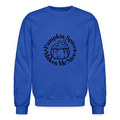 Crewneck Sweatshirt Womens Pumpkin Spice Sweater - royal blue