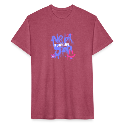 Fitted Cotton/Poly T-Shirt by Next Level never stop running - heather burgundy