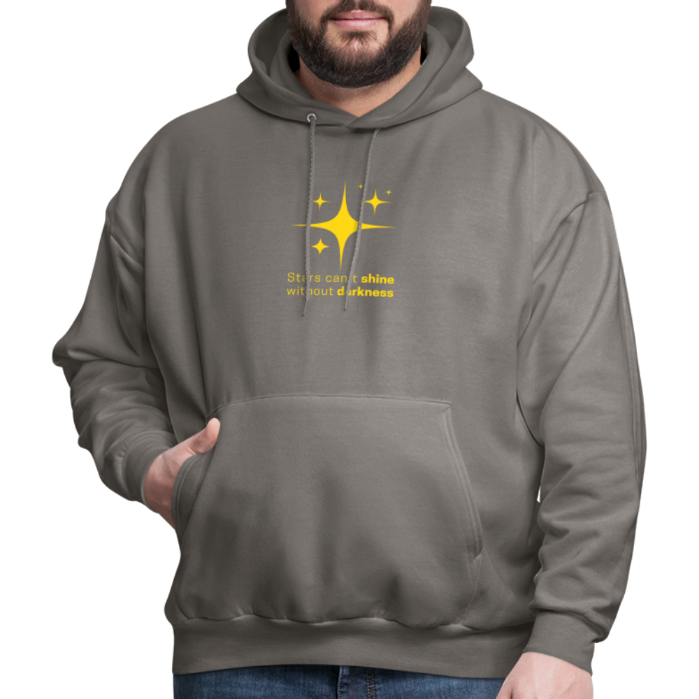 Men's Hoodie stars cant shine without darkness - asphalt gray