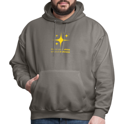 Men's Hoodie stars cant shine without darkness - asphalt gray