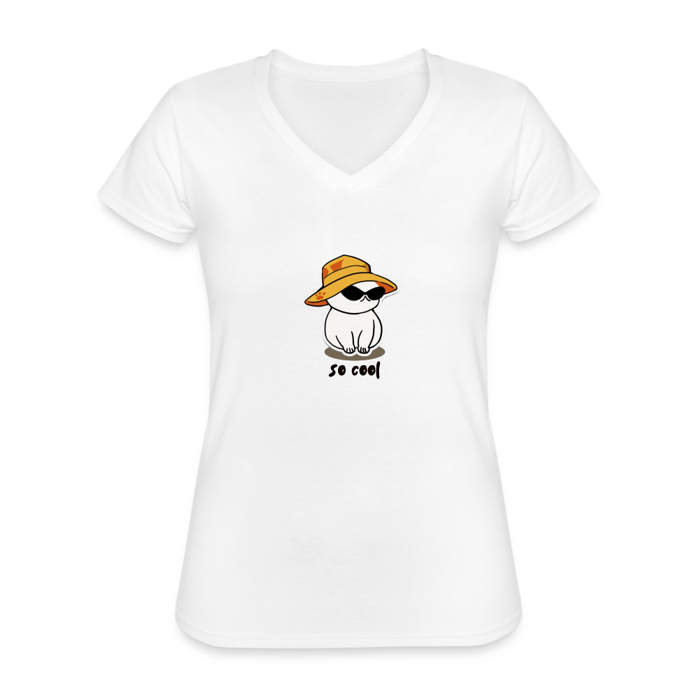 Women's V-Neck T-Shirt so cool - white