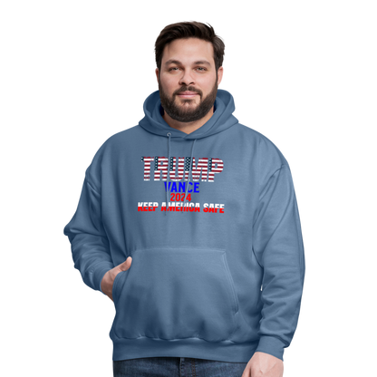 Men's Hoodie Trump Vance Hoodie Keep America Safe - denim blue