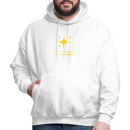 Men's Hoodie stars cant shine without darkness - white