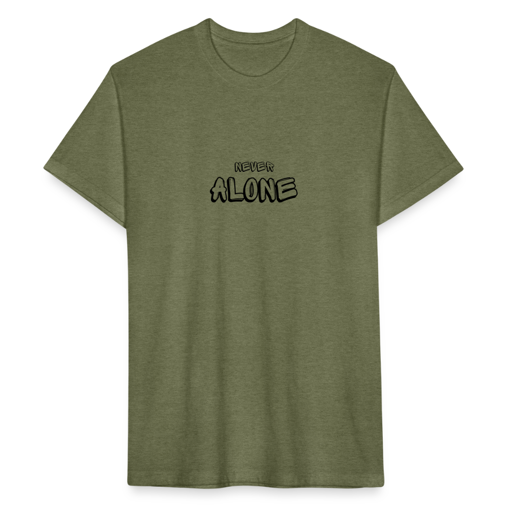 Fitted unisex/Poly T-Shirt by Next Level never alone - heather military green