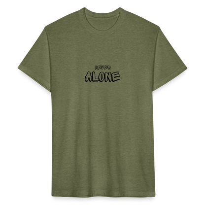 Fitted unisex/Poly T-Shirt by Next Level never alone - heather military green