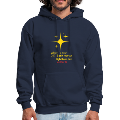 Men's Hoodie wheres your oil - navy