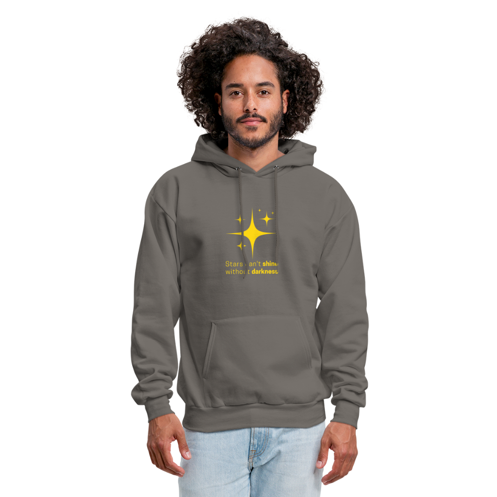 Men's Hoodie stars cant shine without darkness - asphalt gray