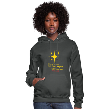 Women's Hoodie wheres your oil - asphalt