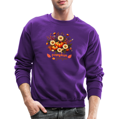 Crewneck Sweatshirt women pumpkin fall sweater - purple