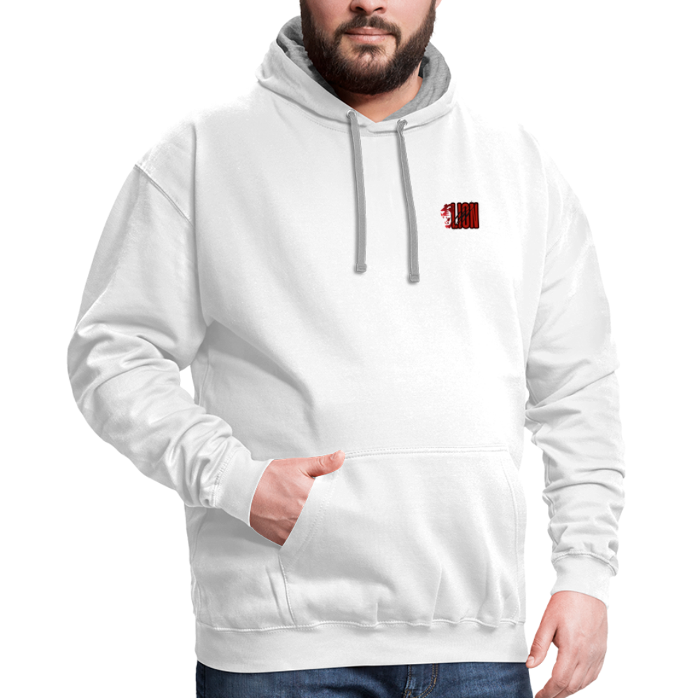 Contrast Hoodie lion - white/gray