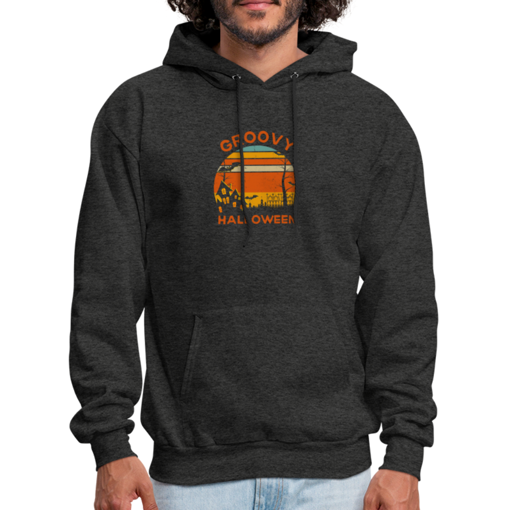 Men's Hoodie groovy halloween - charcoal grey