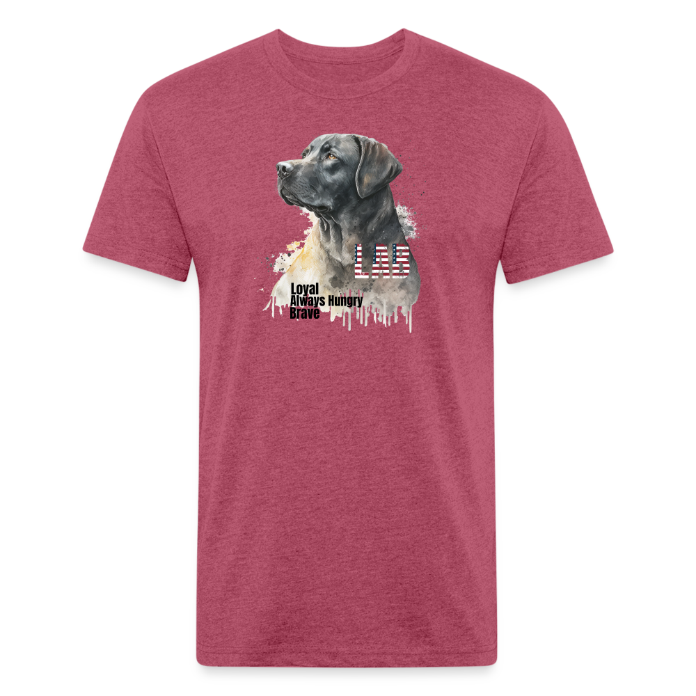 Fitted Cotton/Poly T-Shirt by Next Level Lab Lover dog shirts - heather burgundy