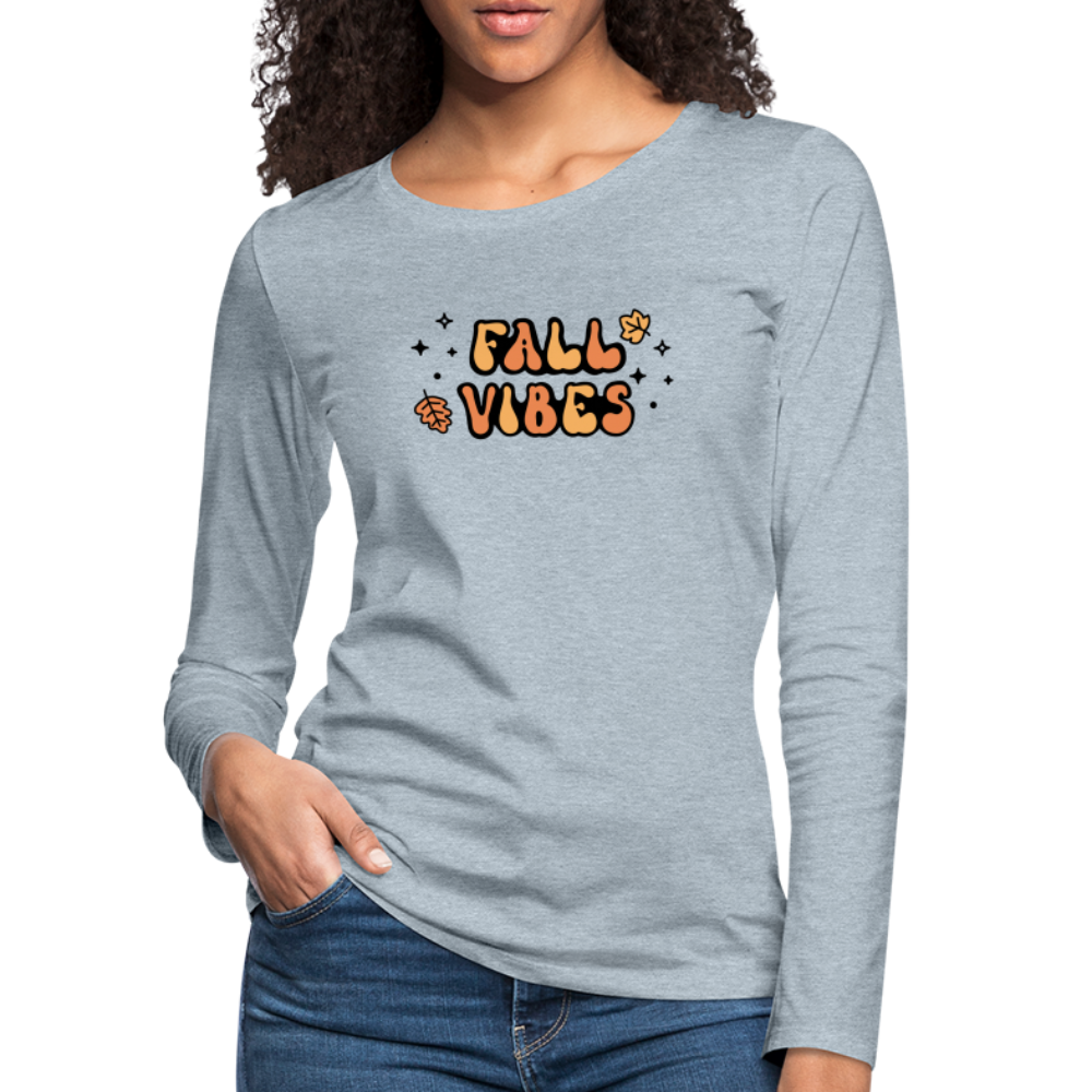 Women's Premium Long Sleeve T-Shirt fall vibes - heather ice blue