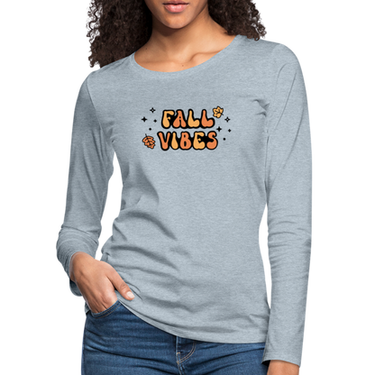 Women's Premium Long Sleeve T-Shirt fall vibes - heather ice blue