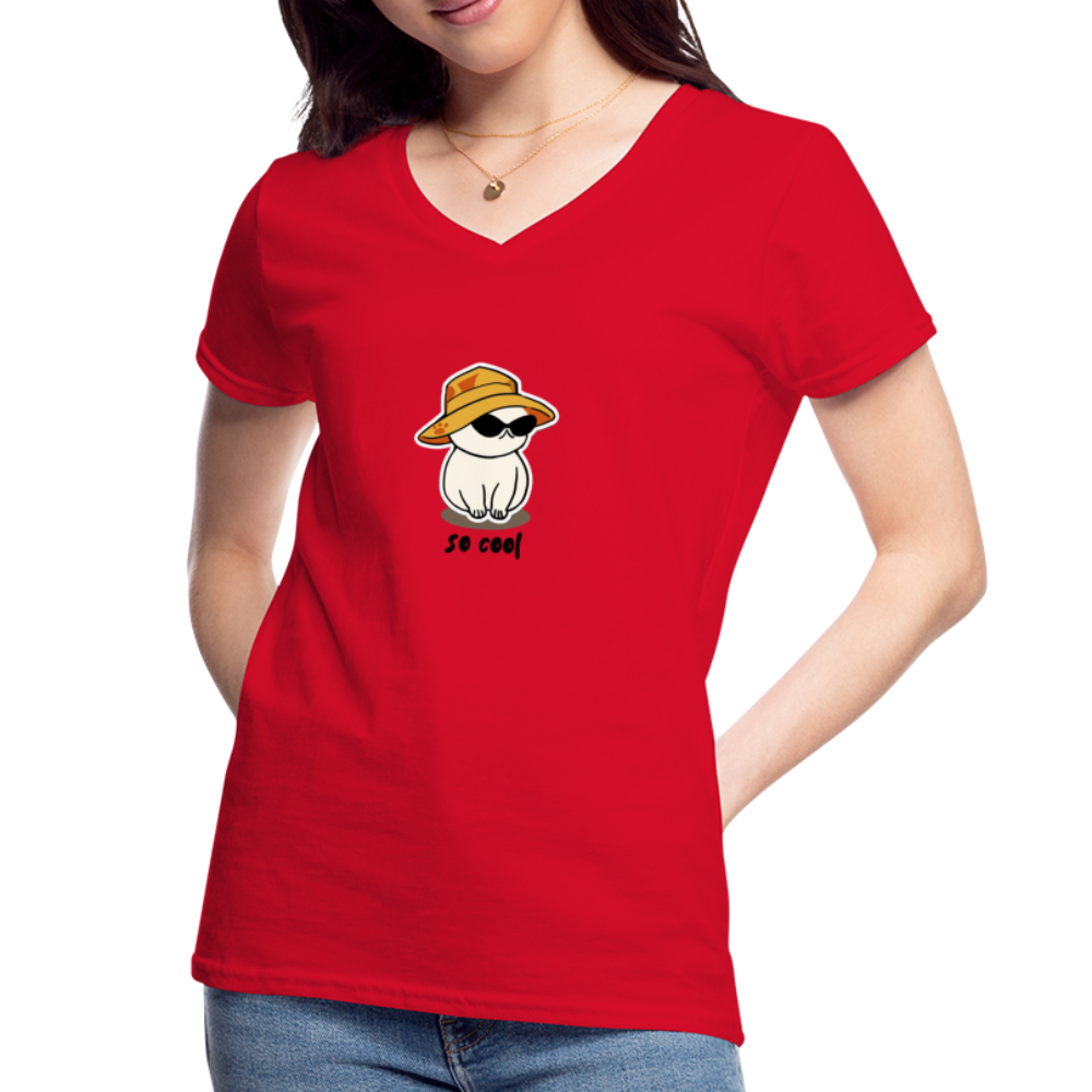 Women's V-Neck T-Shirt so cool - red