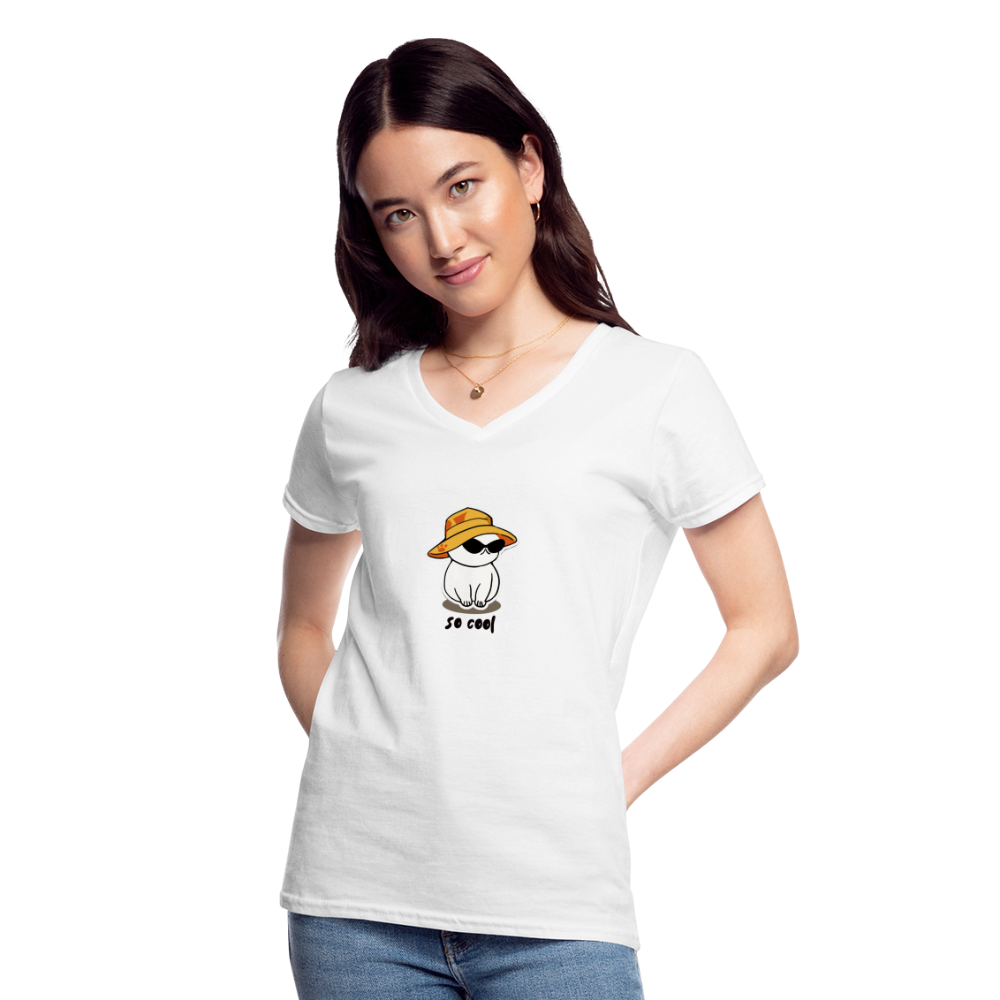 Women's V-Neck T-Shirt so cool - white