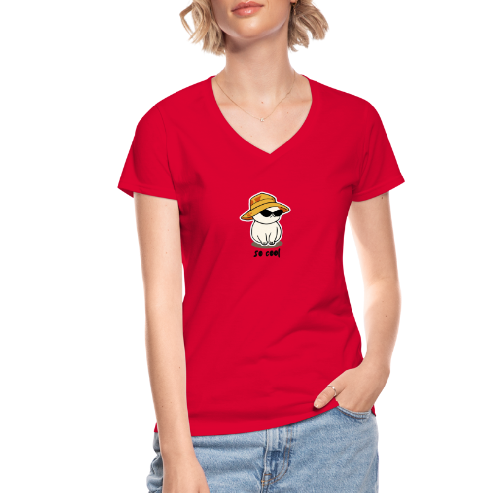 Women's V-Neck T-Shirt so cool - red