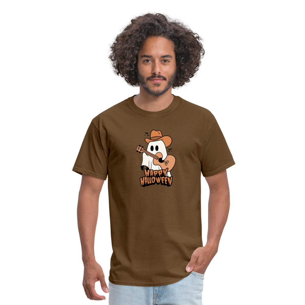 Unisex Classic T-Shirt happy halloween guitar shirt - brown