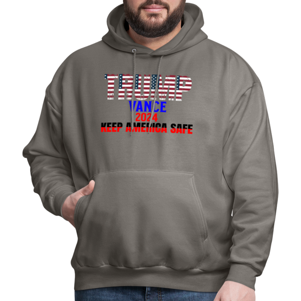 Men's Hoodie Trump Vance Hoodies Keep America Safe - asphalt gray